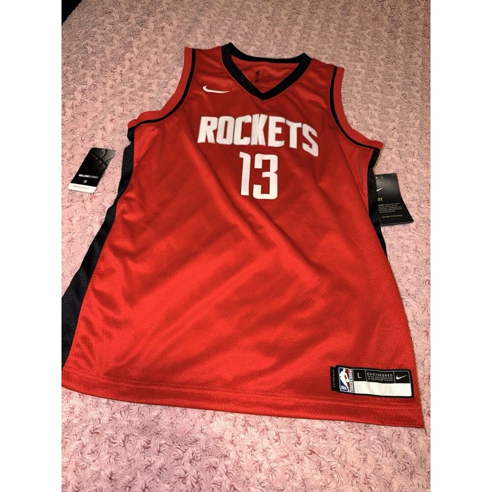 Nike James Harden Houston Rockets #13 NBA Basketball Jersey Red Large NWT